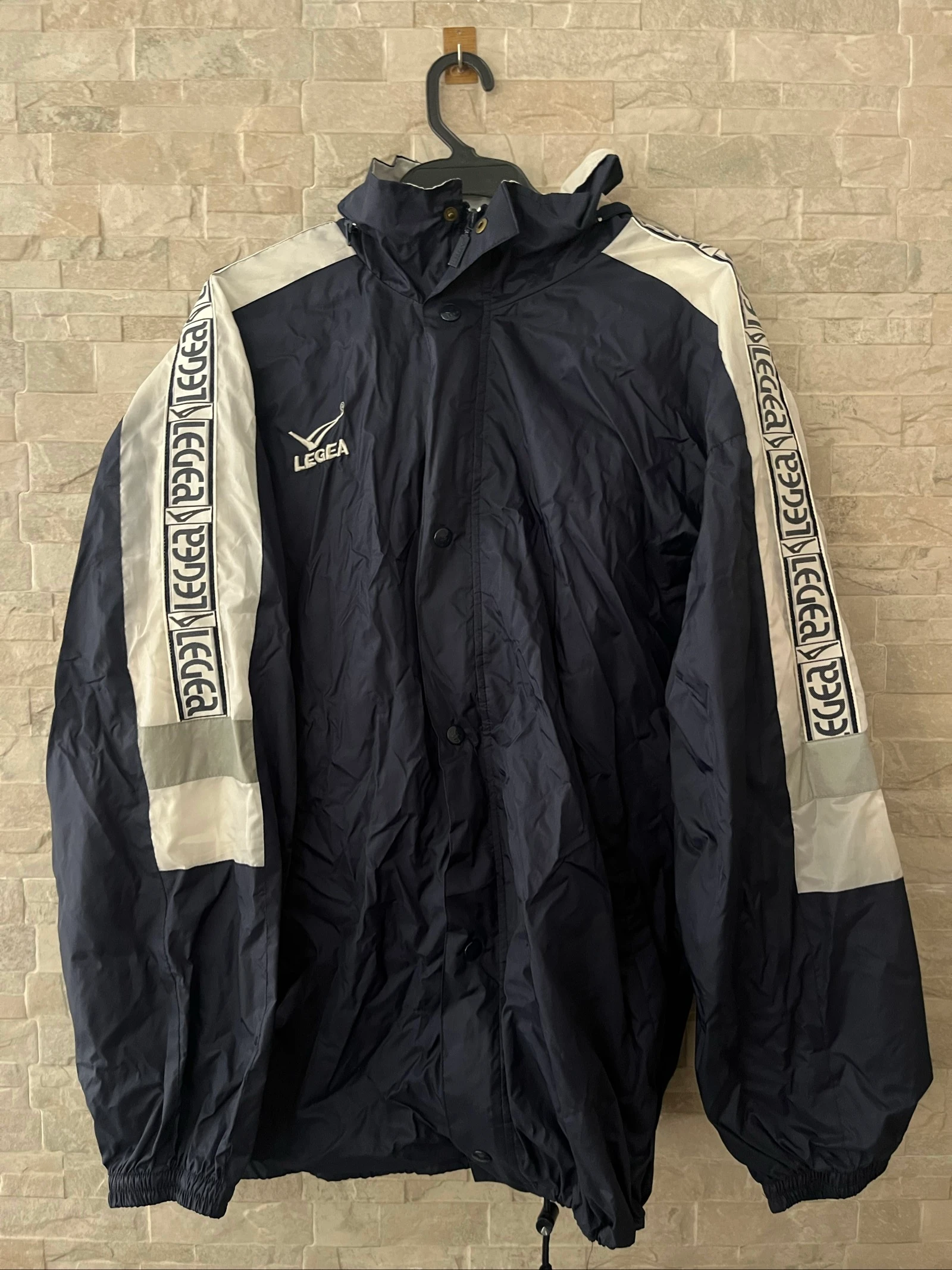 Chubasquero Legea Vintage Azul Marino | Cortavientos Unisex | Talla XL